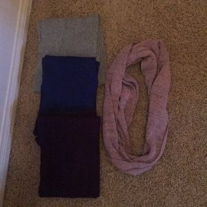 Four winter scarfs